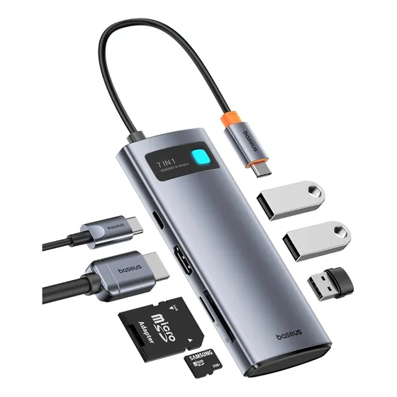 Hub Usb 7 En 1 Baseus Usb-c A 1x Hdmi4k 60hz 3x Usb3.0 1x Pd