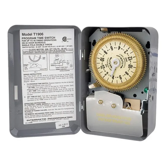 Temporizador Mecánico 24h 277v Spdt 15min Intermatic T1906mx
