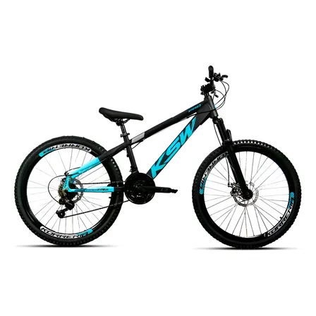 Bicicleta Grau Ksw Korreria Aro 26 Freeride 21v Disco Cor Preto/ Azul Tamanho Do Quadro 13