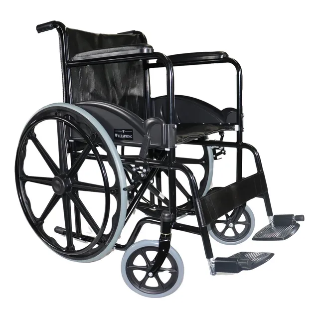 Silla De Ruedas Wellspring Duradera De Lujo Plegable Rin Mag Color Negro