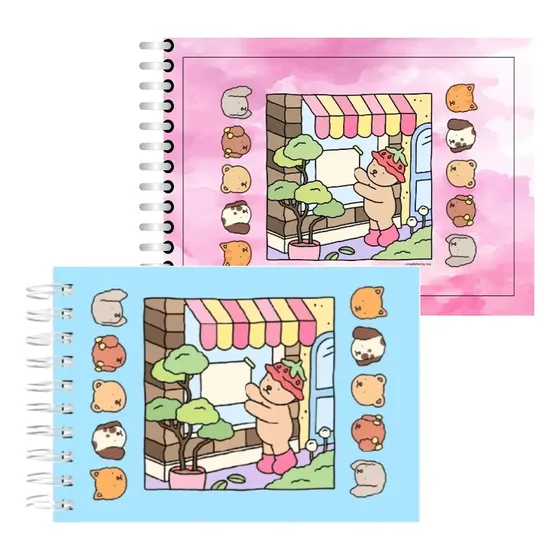 Caderno De Desenho Capa Dura + 80 Canetinhas Coloridas