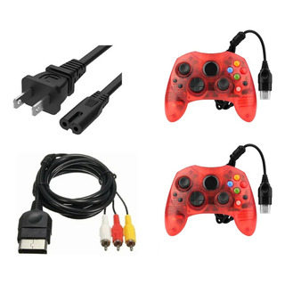 Pack 2 Control+cable Video Audio+corriente Para Xbox Clasico Pack 2 Control+cable Video Audio+corriente Para Xbox Clasico