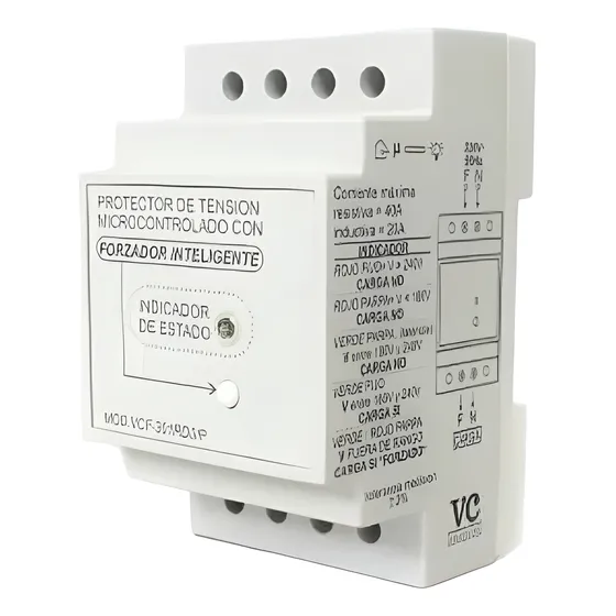Protector De Tension Microcontrolado Para Riel Din 40a