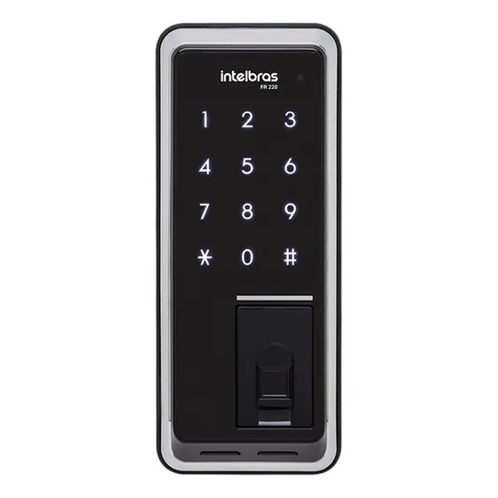 Fechadura De Sobrepor Digital E Senha Com Biometria Fr 220 Intelbras
