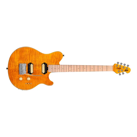 Guitarra Sterling Axis Flame Maple Cor Trans Gold Orientação Da Mão Destro
