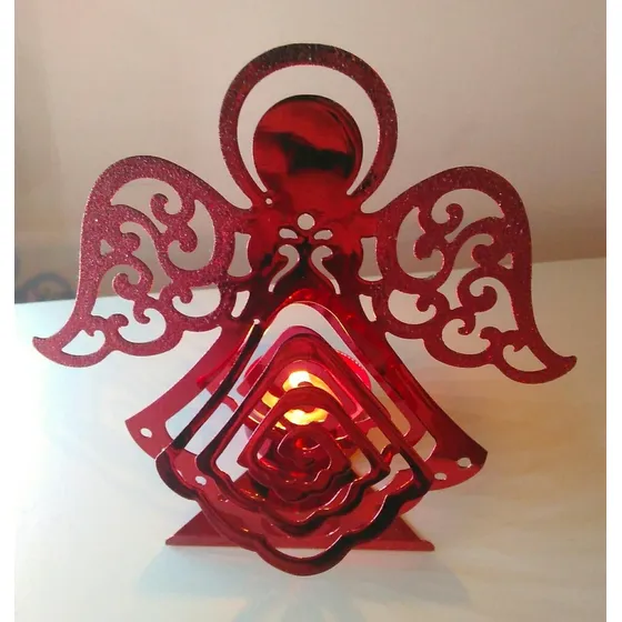 Candelabro Porta Vela Ángel Navidad Adorno Navideño