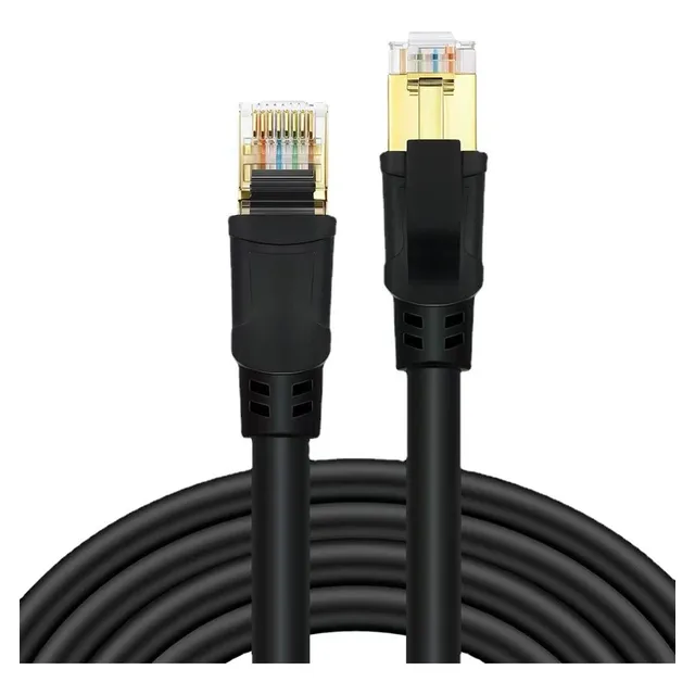 Cable Red Cat 8 Rj45 Sftp Ethernet 40 Gbps Negro 30 Metros