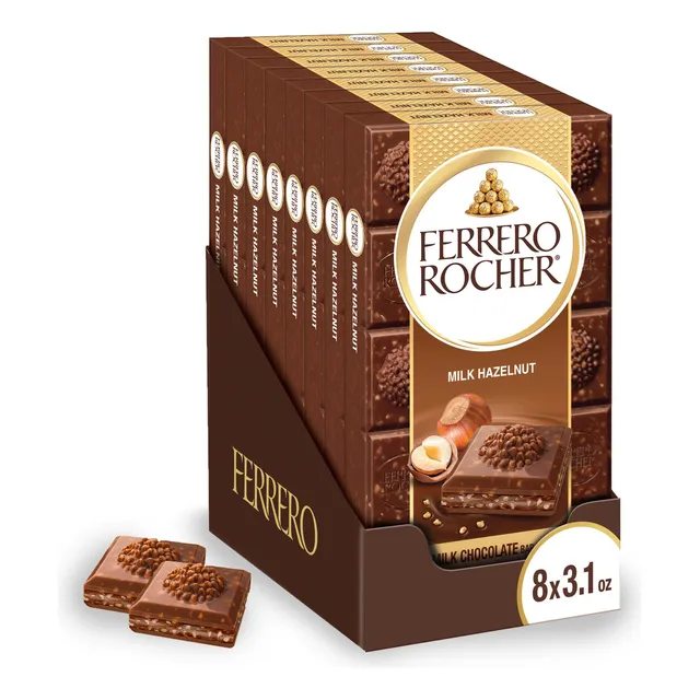 Barras De Chocolate Premium Con Leche Y Avellana 8 Unidades