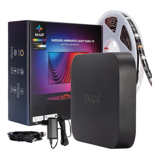 Fita Led Inteligente Ambilight Rgb Sincroniza Tv Wi-fi Alexa