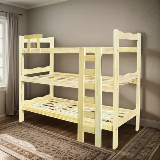 Cama Triple Cucheta Superpuesta 1 Plaza Pino 