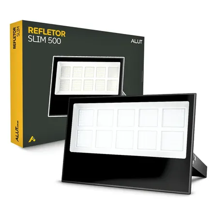 Refletor Led 500w 6500k Branco Frio Ip65 A Prova D'água Preto Cod: Alut010042 Alut By Avant 127/220v