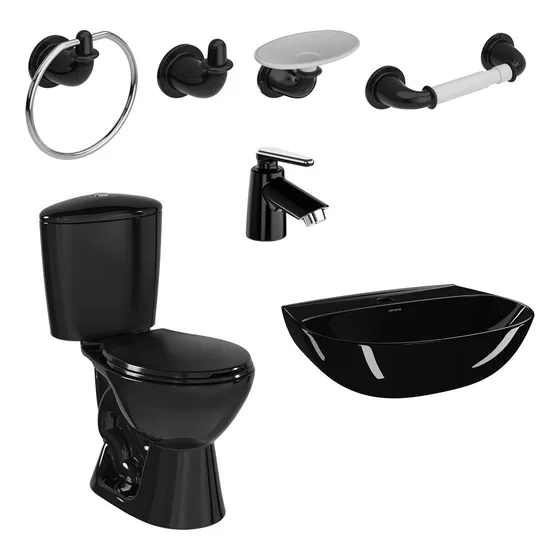 Combo Corona Manantial Pro Redondo Negro Sin Pedestal