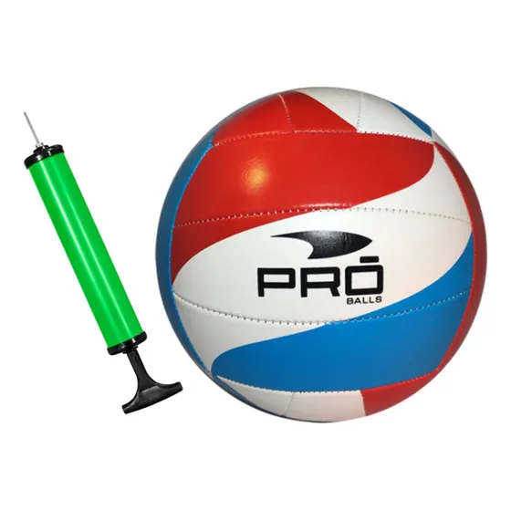 Kit Bola De Vôlei Pró Tam 5 + Bomba De Ar Cores Sortidas