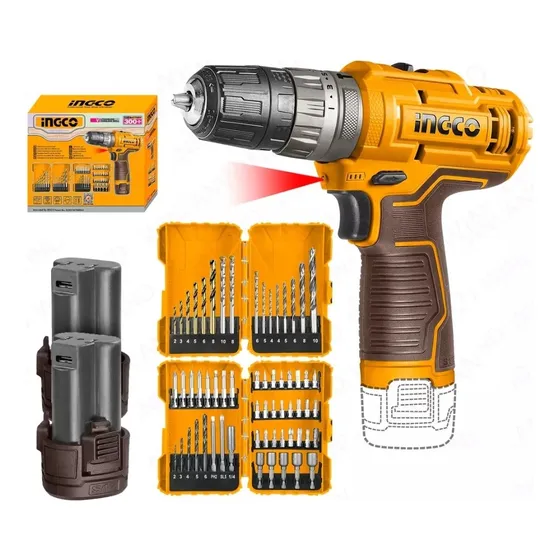 Taladro Inalambrico De Impacto 12v Ingco + Accesorios