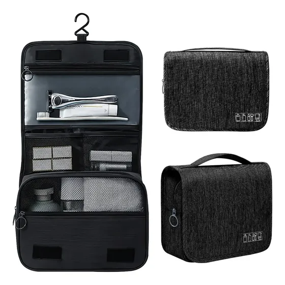 Neceser Estuche Organizador Cables Bolsillo Impermeable Color Negro Diseño De La Tela Liso