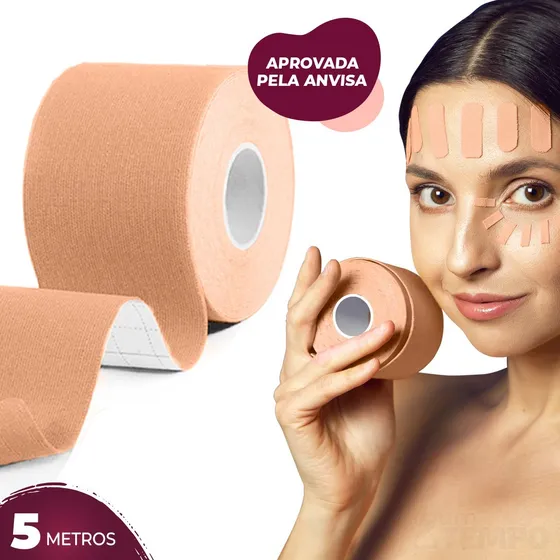 Fita Adesiva Lifting Tape Facial Pescoço Olhos Face 5 Metros