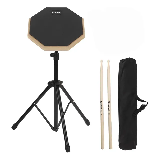 Pad De Práctica Con Atril Y Bolso Y Baquetas