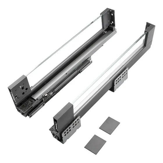 Laterales De Gaveta Con Freno Cristal Vidrio 50cm 90mm Nova