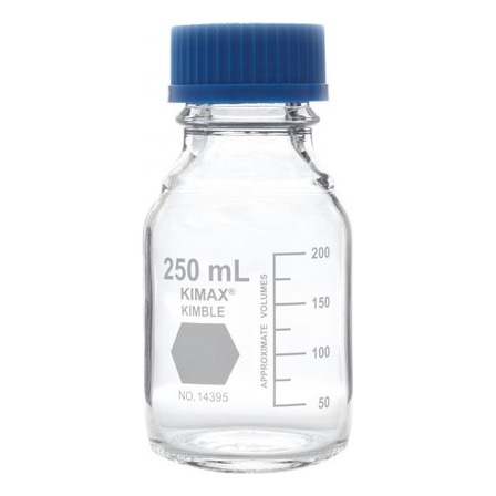 Frasco Para Laboratorio Kimax 250ml Gl45 Graduado De Vidrio Azul Frasco Para Laboratorio Kimax 250ml Gl45 Graduado De Vidrio Azul