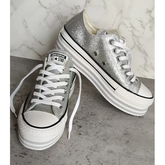 Converse Glitter Plataforma Talla 6.5