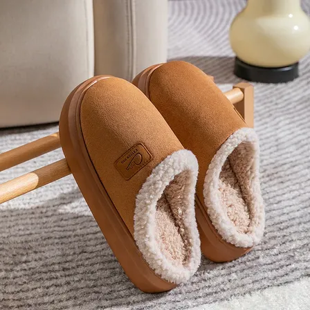 Chinelo Pantufa De Inverno Quente Com Forro De Lã Macio Marrom Florido 40-41