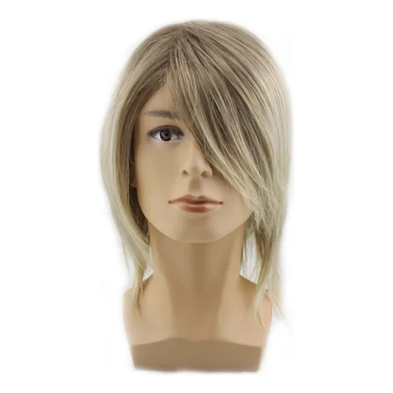 Cabello Liso Corto Dorado Para Hombre Un Poco Guapo Con Incl