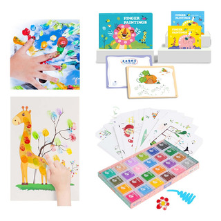 Kit De Pintura De Dedos,24 Colores Lavable,tarjeta Incluida Kit De Pintura De Dedos,24 Colores Lavable,tarjeta Incluida