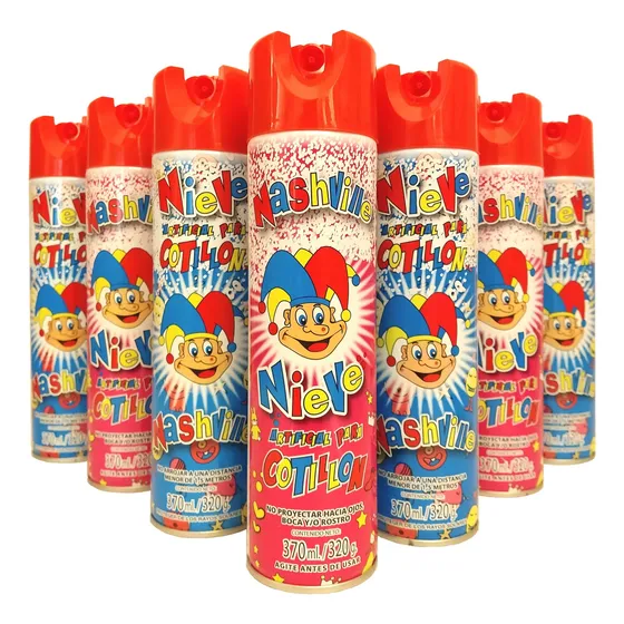 Pack Espuma Nieve Artificial Nashville Carnaval 12 Unidades 372mL