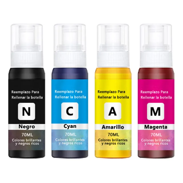 Kit 4 Botellas Tinta Fannster Compatibles Para Impresora F544 Tinta Negro cian magenta amarillo