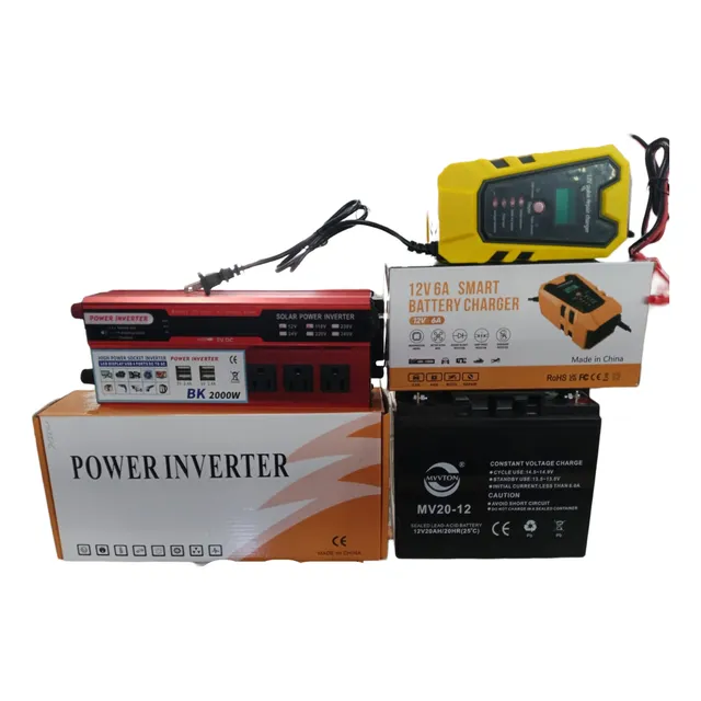 Combo Inversor 500w + Cargador + Batería 12v 20a Kit Energia