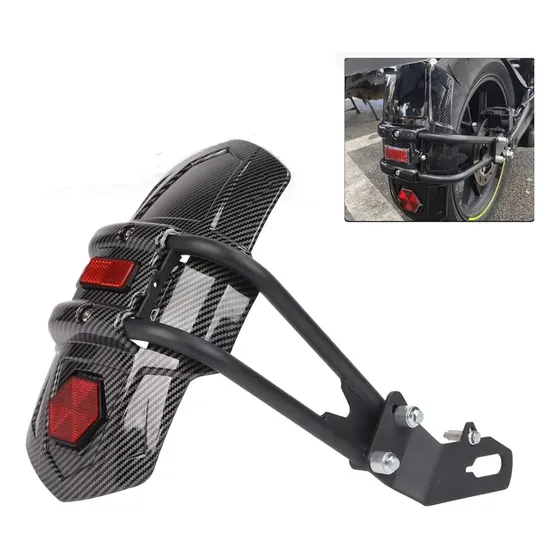 Salpicadera Moto Trasera Universal Con Reflector Guardabarro