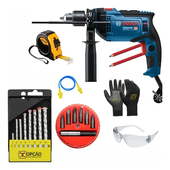 Furadeira De Impacto 1/2'' Gsb 16 Re 850w Bosch C/ Kit Acess
