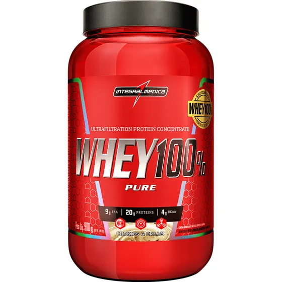 Suplemento Em Pó Integralmédica Whey 100% Pure Em Pote 907g