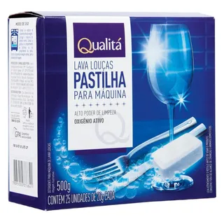 Detergente Pastilha Para Måquina De Lavar Louças Qualitå Caixa 500g 25 Unidades Detergente Pastilha Para Måquina De Lavar Louças Qualitå Caixa 500g 25 Unidades