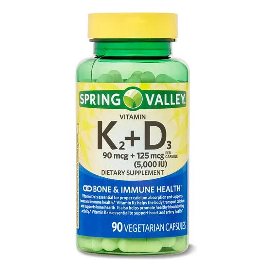 Vitamina K2 + D3 Spring Valley 90 Cápsulas Vegetarianas