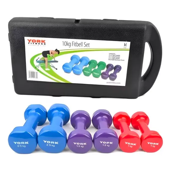 Set Mancuernas 10kg Con Estuche Portátil