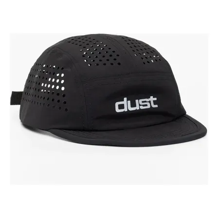 Boné Five Panel Corrida Performance Airtech Preto Aba Curta Esportivo Dust Company Strapback Ajustável Ultraleve Ventilado Un Liso