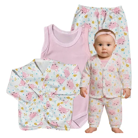 Kit 3pçs Sortido Mijão Body Casaco Pijama Bebê 0 Á9 Conforto