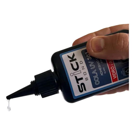 Cola Uv Profissional Para Vidros Plásticos Acrílico Metais Cor Transparente