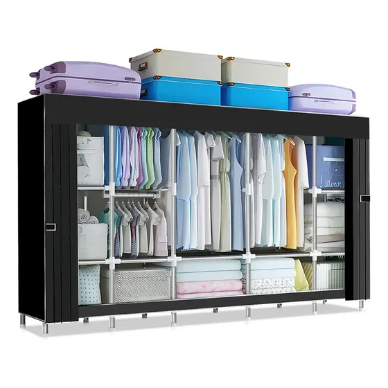 Roperos Modernos Closet Ropero Organizador Grande Armable Negro Ambueco®