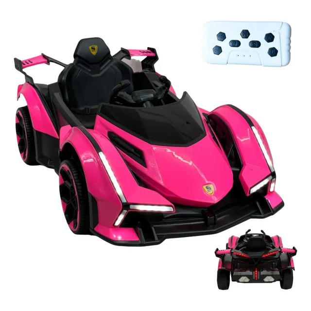Montable Para Niños Con Control Remoto, Sonido, Luz, Usb, 12v Color Rosa