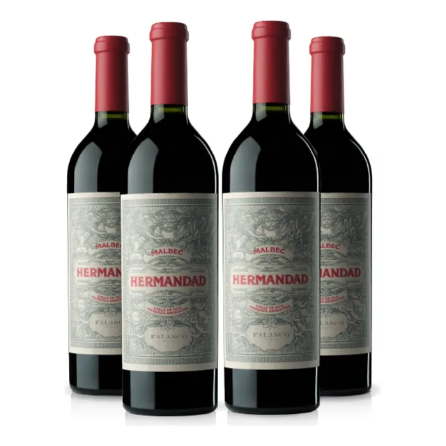 Vino Hermandad Malbec X750ml X4 Botellas Bodega Falasco