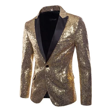 Blazer Brillante Hombre Banquete Boda Fiesta Bar Discoteca