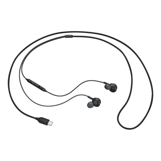 Audífonos Manos Libres Samsung Akg Color Negro Conector Usb Tipo C Modelo EO-IC100 Control Remoto Con Volumen Incluye Micrófono Sonido De Alta Calidad Cable Resistente