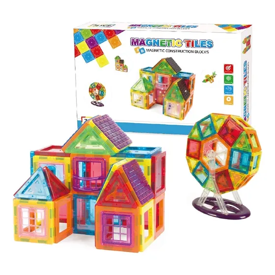 Bloques De Construcción Magnéticos Magnetic Tiles 70 Piezas