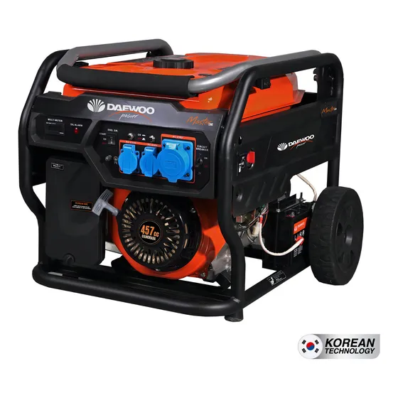 Generador Electrico A Gasolina 93oct De 25 Litros Daewoo 7900w 457cc 17,5 Hp Monocilindrico 4-tiempos Refrigerado Por Aire Salida 3 Enchufes