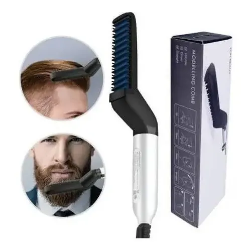 Chapinha Homem Barba Pente Prancha Modelador Multifuncional Cor Branco