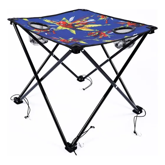 Mesa Plegable Spiderman Con 2 Posavasos 46 X 46 Cm Color Azul