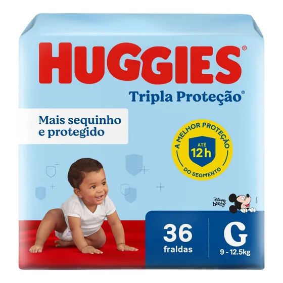 Fralda Huggies Tripla Proteção G 36 unidades
