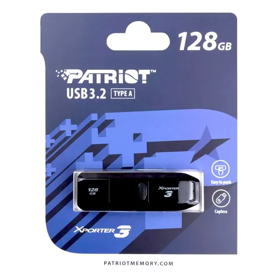 Pendrive 128gb Xporter 3 Black Usb 3.2 Type A Patriot